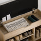 Shoe Bench Entryway Storage Rack with Padded Cushion, Hidden Storage for Hallway, Living Room, Natural
