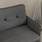 Accent Chair, Upholstered Armchair with Tufted Back Cushion and Steel Legs for Living Room, Bedroom, Dark Grey