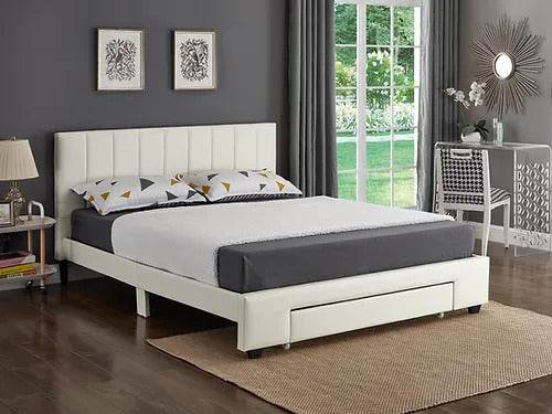 Cambridge White Platform Bed with Storage