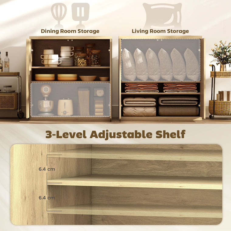 Sideboard Buffet Cabinet Set of 2 with Soft-Close Door