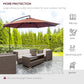 10' Deluxe Patio Umbrella, Outdoor Market Parasol, Banana Hanging Offset Sunshade with Crank, Cross Base, Coffee