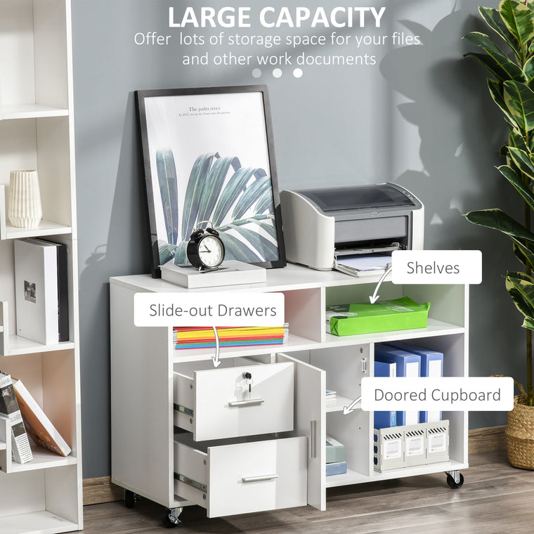 Lateral Mobile Filing Cabinet with Lock