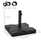 44lbs Square Cement Patio Umbrella Base Stand, Outdoor Garden Parasol Base Umbrella Weight Stand Holder Fits Φ1.3", Φ1.5" and Φ2.0" Pole - Black