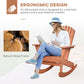 Wooden Adirondack Rocking Muskoka Chair with Slatted Wooden Design, Fanned Back and Classic Rustic Style, Teak