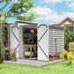 4.6' x 9' Steel Outdoor Storage Shed, Lean to Shed, Metal Tool House with Foundation Kit, Lockable Doors, Gloves and 2 Air Vents for Backyard, Patio, Lawn, White