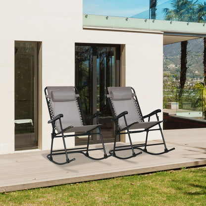 2-Piece Foldable Rocking Chair Set with Mesh Seat