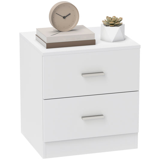Nightstand with 2 Drawers - White