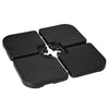 4PCs Cantilever Umbrella Base Weights for Offset Banana Parasol, HDPE Water or Sand Filled Patio Umbrella Weights for Cross Base Stand with Built-in Handles, Black