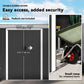 9x4 Outdoor Storage Shed Galvanized Steel Garden Shed with Foundation Kit, Ventilation & Doors, Dark Grey