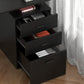 47" Computer Desk with Drawers, Modern Writing Desk with Storage File Drawers for Home Office, Study, Black