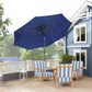 10' x 8' Round Market Umbrella, Patio Umbrella with Crank Handle and Tilt, Outdoor Parasol for Garden, Blue