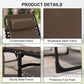 Outdoor Folding Chaise Lounge, Reclining Lounge Chair with Adjustable Backrest and Removable Pillow, Brown