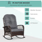 Rattan Rocking Chair, Outdoor Wicker Patio Rocker Chair Furniture with Thick Cushions, for Garden Backyard Porch, Grey
