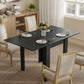 55" Extendable Dining Table for 4-6, Kitchen Table with Steel Slides and Felt Pads for Small Spaces, Black
