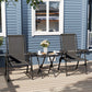3 Pieces Patio Bistro Set, Outdoor Folding Table and Chairs Set, Metal Patio Furniture Set with Cup Holders