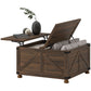 Coffee Table with Lift Top, 32" Farmhouse Center Table with Hidden Compartment for Living Room, Brown Wood Grain