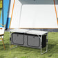 Outdoor Aluminum Folding Picnic Table Height Adjustable with Storage Organizer BBQ Camping