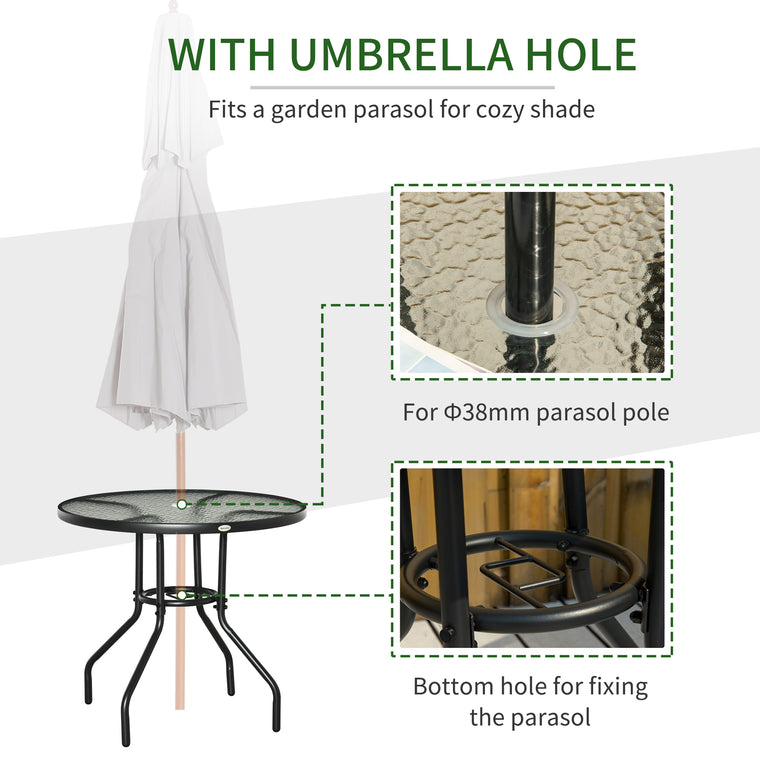 31.5" Round Bistro Table with Glass Top