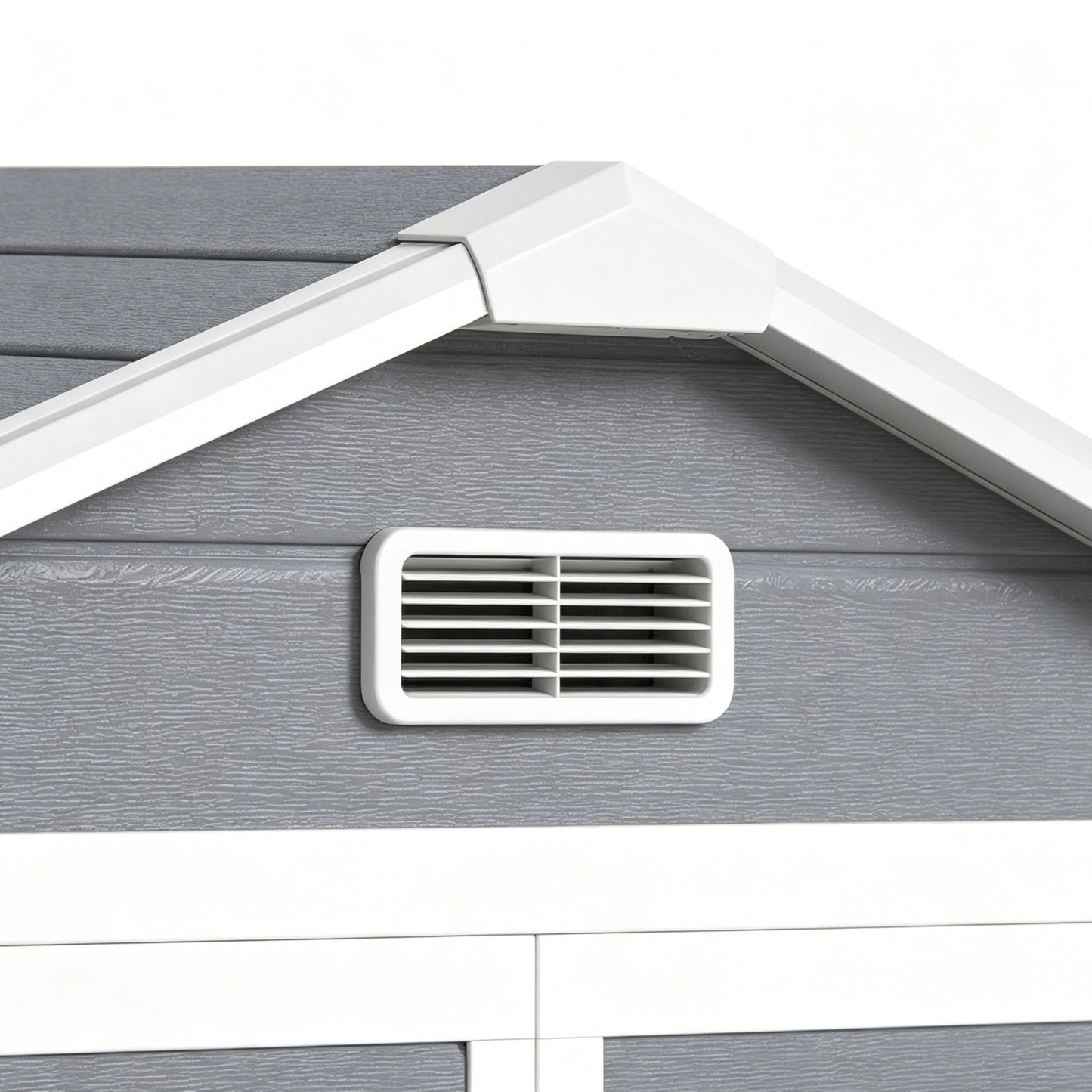 6x4.5FT Plastic Shed, Lockable Garden Tool Storage House with Double Doors and Vent, Grey