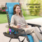 Zero Gravity Chair Set of 2, Folding Reclining Outdoor Lounge Chair with Cup Holder, Headrest, Sky Blue