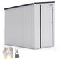 Outdoor Storage Shed Lean to Shed Outdoor Metal Tool Shed with Lockable Door and Air Vents, Dark Grey