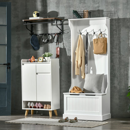 4-in-1 Hall Tree with Shoe Storage and Bench