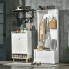 4-In-1 Hall Tree with Coat Rack, Top Shelf, Shoe Storage and Bench Seat, Entryway Bench with 4 Hooks