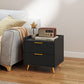 Bedside Table, Nightstand with 2 Drawers, Side End Table with Metal Legs for Bedroom, Black