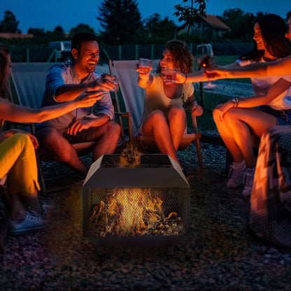 17" Portable Wood-Burning Fire Pit with Poker