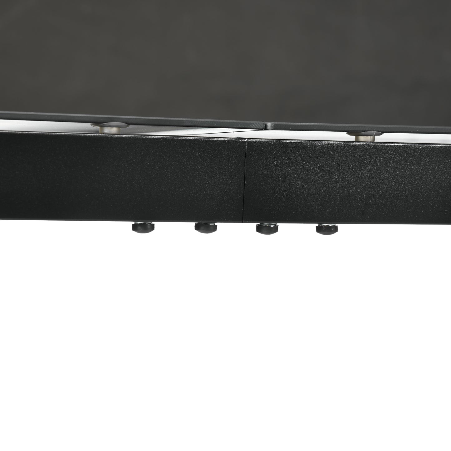 Rectangular Outdoor Dining Table for 8 People with Tempered Glass Top and Aluminum Frame, Black 70.9" x 31.5" x 28.3"