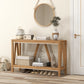 52" Console Table, Farmhouse Narrow Entryway Table with Storage Shelf, Rustic Sofa Table with Anti-tipper for Living Room and Hallway, Brown