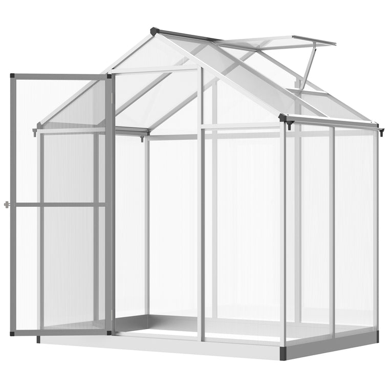4' x 6.2' x 6.4' Polycarbonate Greenhouse with Aluminum Frame