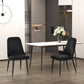 Modern Dining Chair Set of 2, Fabric Upholstered Side Chairs for Kitchen Living Room with Metal Legs, Black