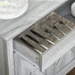 Farmhouse Sideboard Buffet Cabinet, Storage Cabinet with Barn Doors, Grey Grain