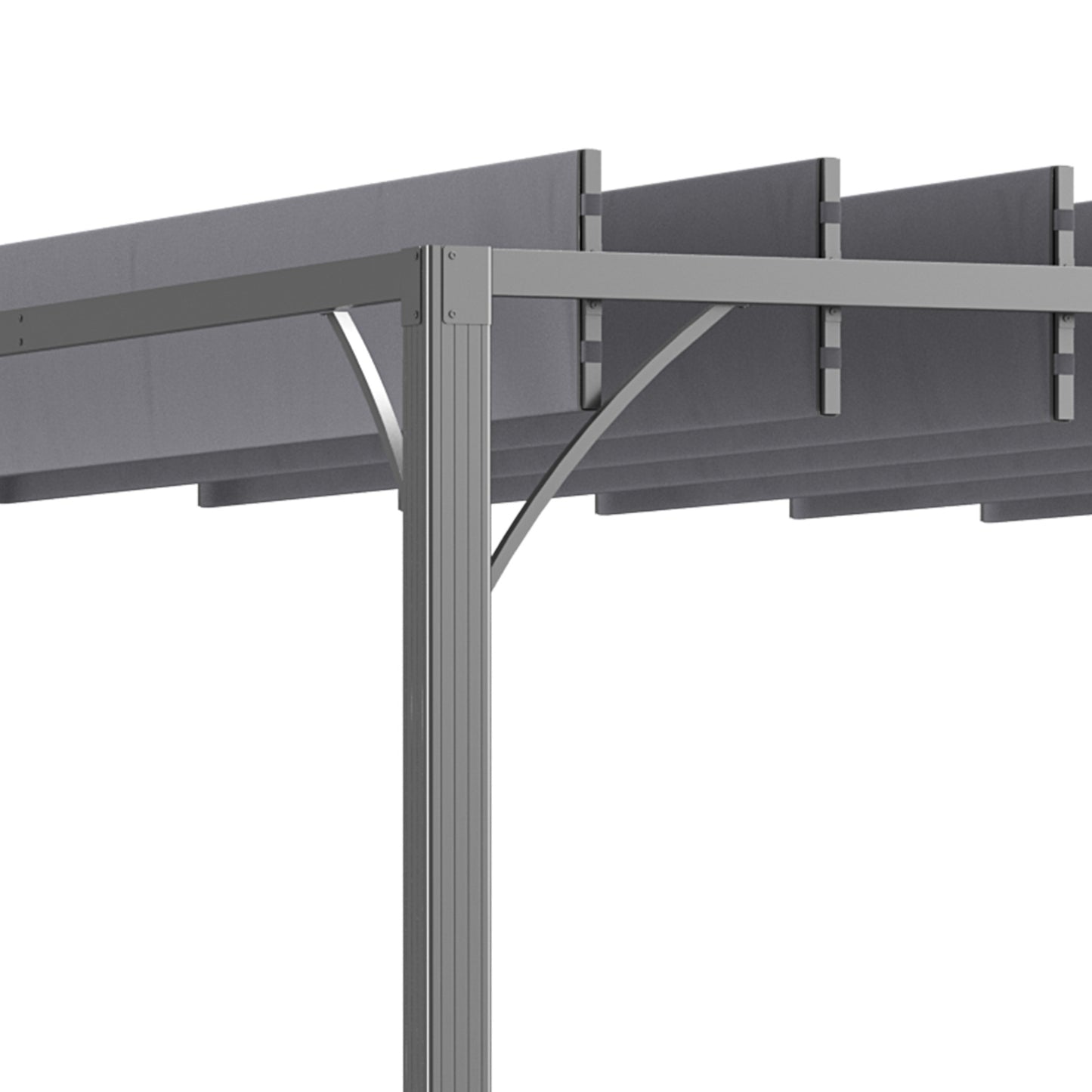 9.7' x 9.7' Outdoor Pergola with Retractable Roof, Aluminium Louvered Pergola Canopy Gazebo for Lawn Garden Patio, Grey