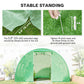 Walk-In Tunnel Greenhouse, Plant Hot House with 4 Windows and Zipper Door, 10' x 10' x 7' , Green