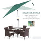 8.5FT Patio Umbrella, Round Garden Parasol with 6 Ribs, Market Sunshade Tilt Canopy w/ Crank Handle for Outdoor, Green
