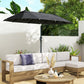 10ft Double-Sided Patio Umbrella with 35 LED Lights, 12 ribs, Extra Large Outdoor Parasol with Twin Canopy, Dark Grey