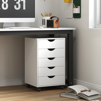 5-Drawer Mobile File Cabinet with Wheels