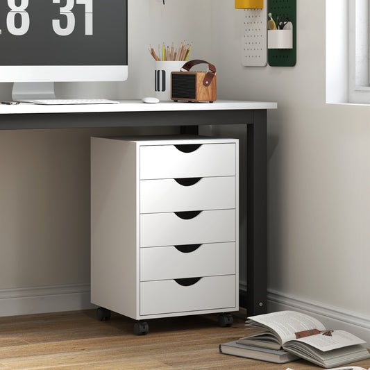 5-Drawer Mobile File Cabinet with Wheels