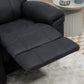 Manual Recliner Chair with Vibration Massage, Side Pockets, Microfibre Reclining Chair for Living Room, Black