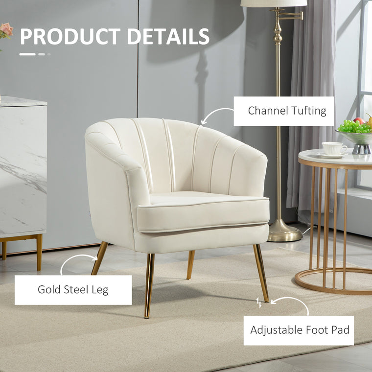 Fabric Accent Chair with Gold Legs