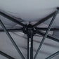 9ft Half Round Patio Umbrella, Outdoor Market Patio Table Umbrella Parasol with Crank Mechanism, 5 Ribs, Grey