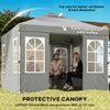 9.6' x 9.6' Light Grey Pop-Up Canopy Tent with 4 Sidewalls