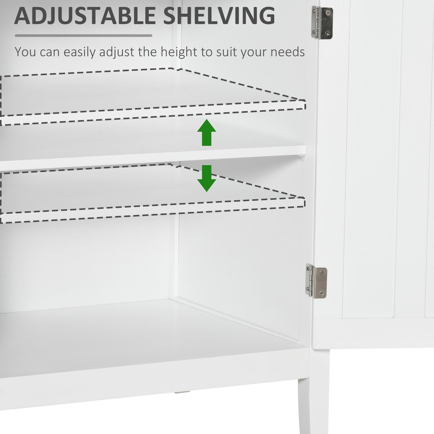 Sideboard Buffet Server Storage Cabinet Console Table with 2 Doors and Adjustable Shelves for Kitchen & Dining Room, White