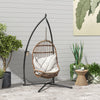 Hammock Chair Stand, Heavy Duty Steel Hanging Chair Stand for Swing Chair, Egg Chair Stand with Cup Holder, Black
