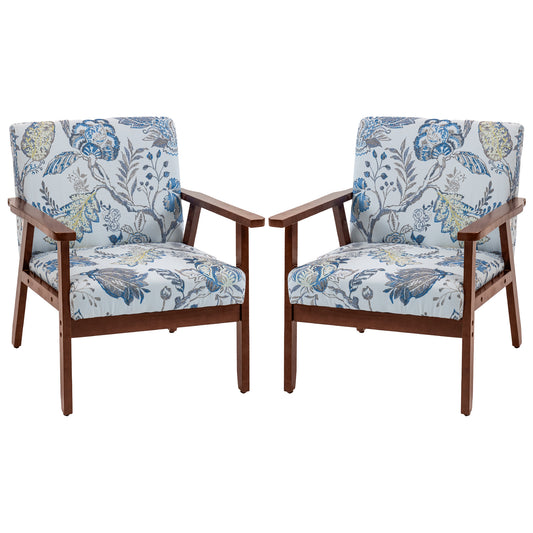 Upholstered Accent Chairs Set of 2 - Multicolored
