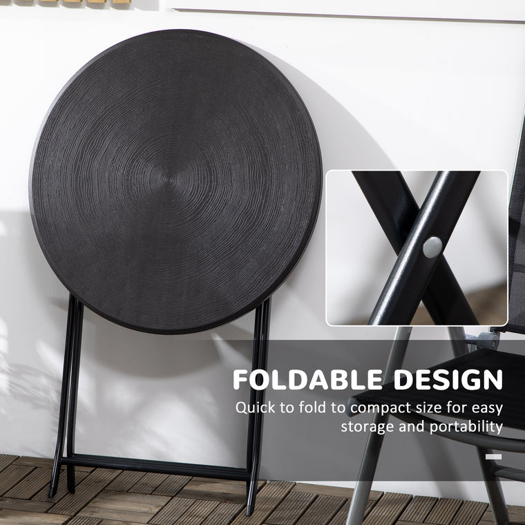 23.6" Folding Coffee Table with Wood-Effect Top