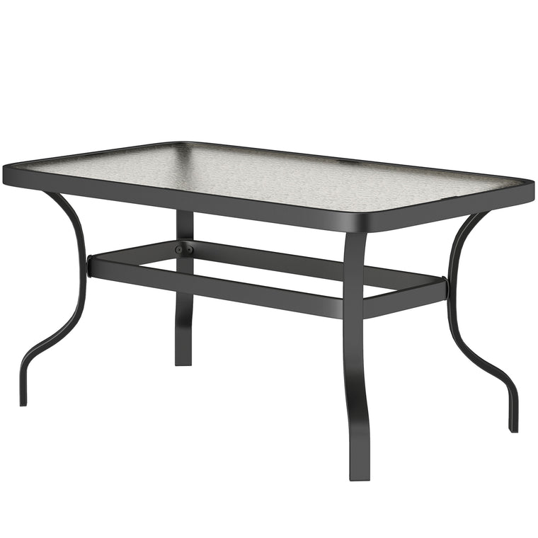 37" Coffee Table with Tempered Glass Top and Metal Frame