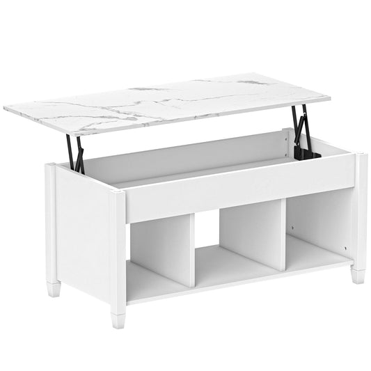 41" Lift Top Coffee Table with Hidden Storage - White